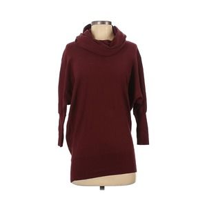 Yes Lola Burgundy Wool Cowl Neck Tunic Sweater Long Sleeves Women's Size Medium